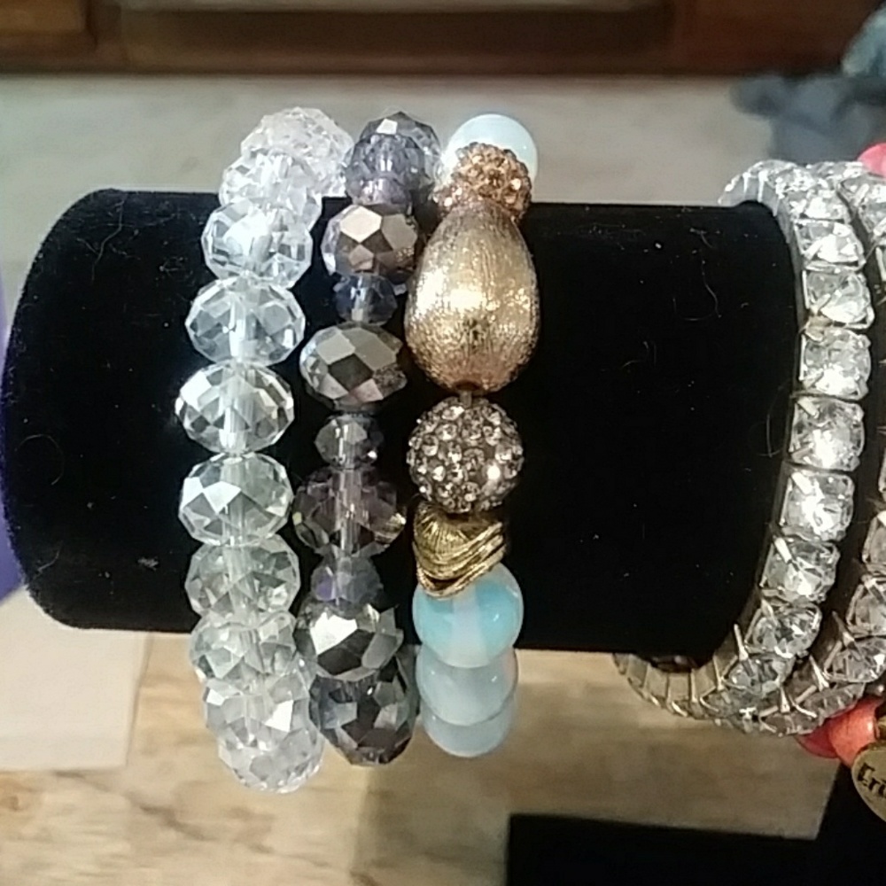 Erimish Stretch Bead Bracelet Set of 3 💎✨